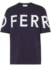 Ferragamo Graphic Logo Crewneck T-shirt In Blue