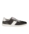 Ferragamo Achille Logo Leather Sneakers In Black