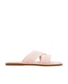 Ferragamo Laurene Logo Cotton Flat Sandals In Pink