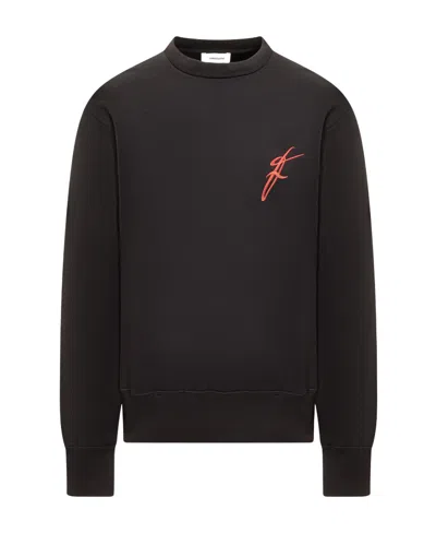 FERRAGAMO SALVATORE FERRAGAMO LOGO EMBROIDERED CREWNECK SWEATSHIRT