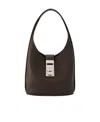 Shop Ferragamo Salvatore  Logo Engraved Shoulder Bag In Black