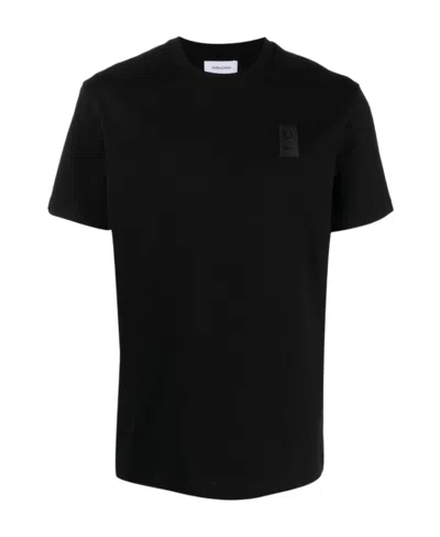 Ferragamo Salvatore  Logo Patch Crewneck T-shirt In Black