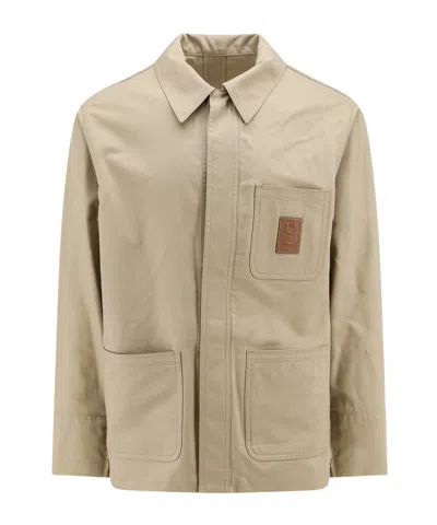 FERRAGAMO SALVATORE FERRAGAMO LOGO PATCH LONG-SLEEVED JACKET