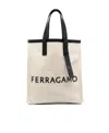 Ferragamo Salvatore  Logo Patch Top Handle Tote Bag In Nude