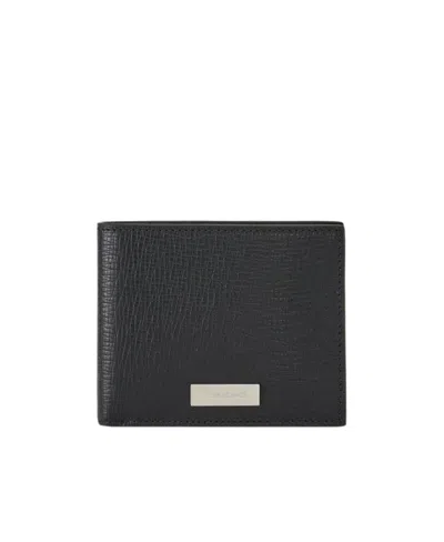 Ferragamo Salvatore  Logo Plaque Bi-fold Wallet In Black