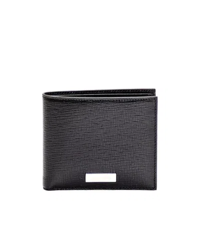 Ferragamo Salvatore  Logo Plaque Bi-fold Wallet In Black