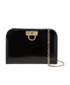 Ferragamo Rectangular Calf Leather Shoulder Bag In Black