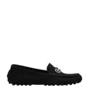 Ferragamo Odilia Calfskin Bit Driver Loafers In Black