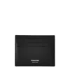 Ferragamo Palmellato Leather Credit Card Case In Black