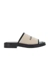 Ferragamo Sole Canvas Slides In Multicolor