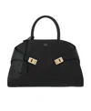 Ferragamo Mini Clutch Embellished Gancini Buckles In Black