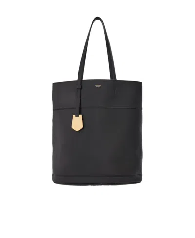 Ferragamo Salvatore  Logo Printed Tote Bag In Black