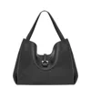 Ferragamo Gancini Medium Leather Tote Bag In Black