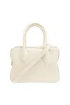 Ferragamo Medium Star Calf Leather Top Handle Bag In White