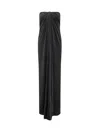 Ferragamo Draped Sleeveless Maxi Dress In Black