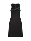 Ferragamo Corseted Midi Dress In Black