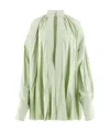 Ferragamo Oversized V-neck Top In Green