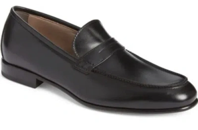 Pre-owned Ferragamo Salvatore  Lord Black Leather Men Loafers Shoes 10.5 D