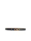 Ferragamo Low Black Leather Belt In Black
