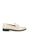 Ferragamo Harry Leather Loafers Hardware Toe In White