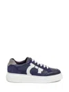 Ferragamo Low Top Sneaker With Gancini Outline