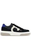 Ferragamo Black Low Cut Gancini Outline Sneakers In Black
