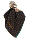 Ferragamo Multicolor Printed Scarf In Black