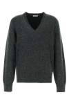 Ferragamo Charcoal Stretch Alpaca Blend Sweater In Gray