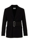 Ferragamo Single-breasted Cotton Blazer In Black