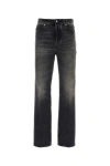 Ferragamo Faded Stonewashed Denim Jeans With Belt Loops In Black