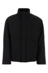 Ferragamo Black High Neck Padded Jacket In Black