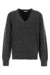 Ferragamo Charcoal Stretch Alpaca Blend Sweater In Gray