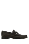 Ferragamo Salvatore  Men Dark Brown Leather Grandioso Loafers In Brown