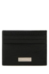 Ferragamo Salvatore  Black Leather Card Holder In Multicolor