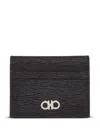 Ferragamo Salvatore  Two-tone Gancini Card Holder Accessories In Black