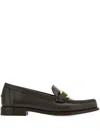 Ferragamo Leather Loafer With Iconic Gancini Detail In Brown