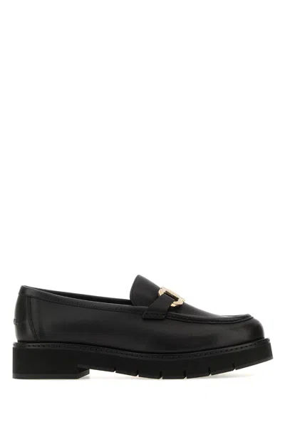 Ferragamo Women's Maryan Gancini Lug Sole Loafers In Black