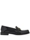 Ferragamo Maryan Patent Leather Loafers In Black