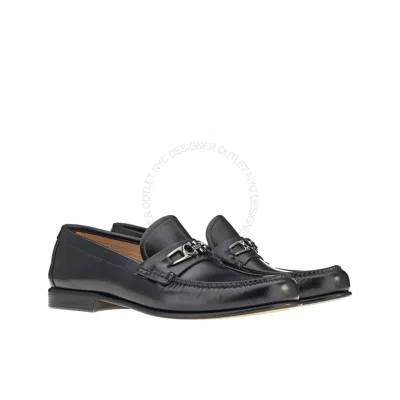 Pre-owned Ferragamo Salvatore  Mathias Black Leather Loafer Shoes Sizes 5-13