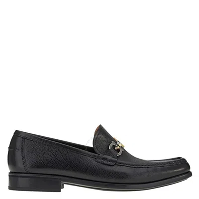 Ferragamo Brown Loafers With Metallic Gancini Detail On The Front In Leather Man