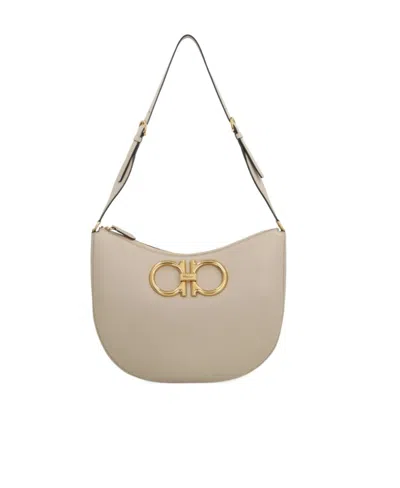 Ferragamo Salvatore  Maxi G Shoulder Bag In Neutral