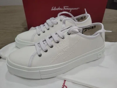 Pre-owned Ferragamo Salvatore  Mediterr Eco Mens White Sneaker 11 M
