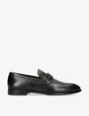 Ferragamo Foster Gancini Loafers In Hammered Leather In Black
