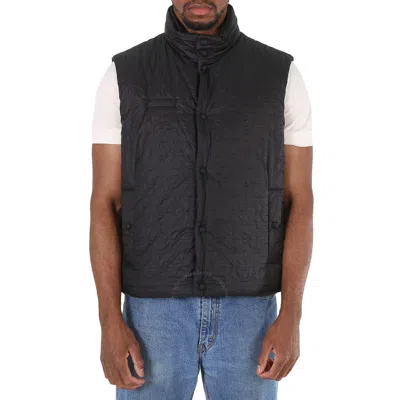 Ferragamo Salvatore  Men's Black Gancini Logo Jacquard Nylon Vest