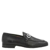 FERRAGAMO SALVATORE FERRAGAMO MEN'S BLACK GIOVE GANCINI ORNAMENT LOAFERS