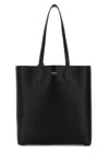 Ferragamo Leather Shopping Bag Double Handles In Black