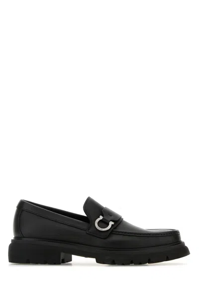 Ferragamo Salvatore  Men Black Leather Andover Loafers