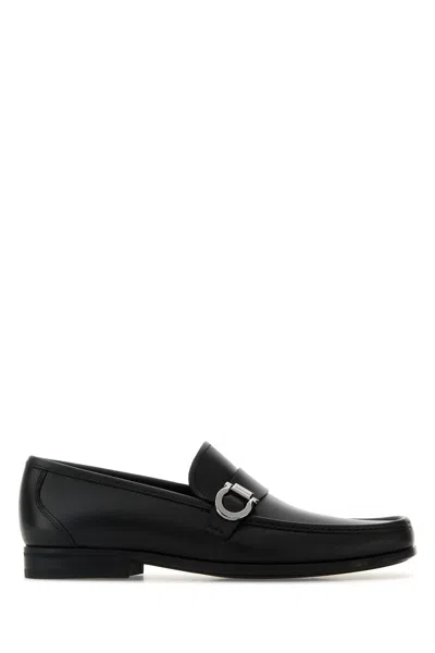 Ferragamo Salvatore  Men Black Leather Caspian Loafers