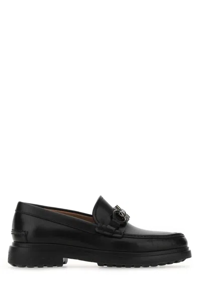 Ferragamo Micro-label Love Shoes In Black