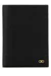 Ferragamo Calfskin Bi-fold Credit Card Case Billfold In Black